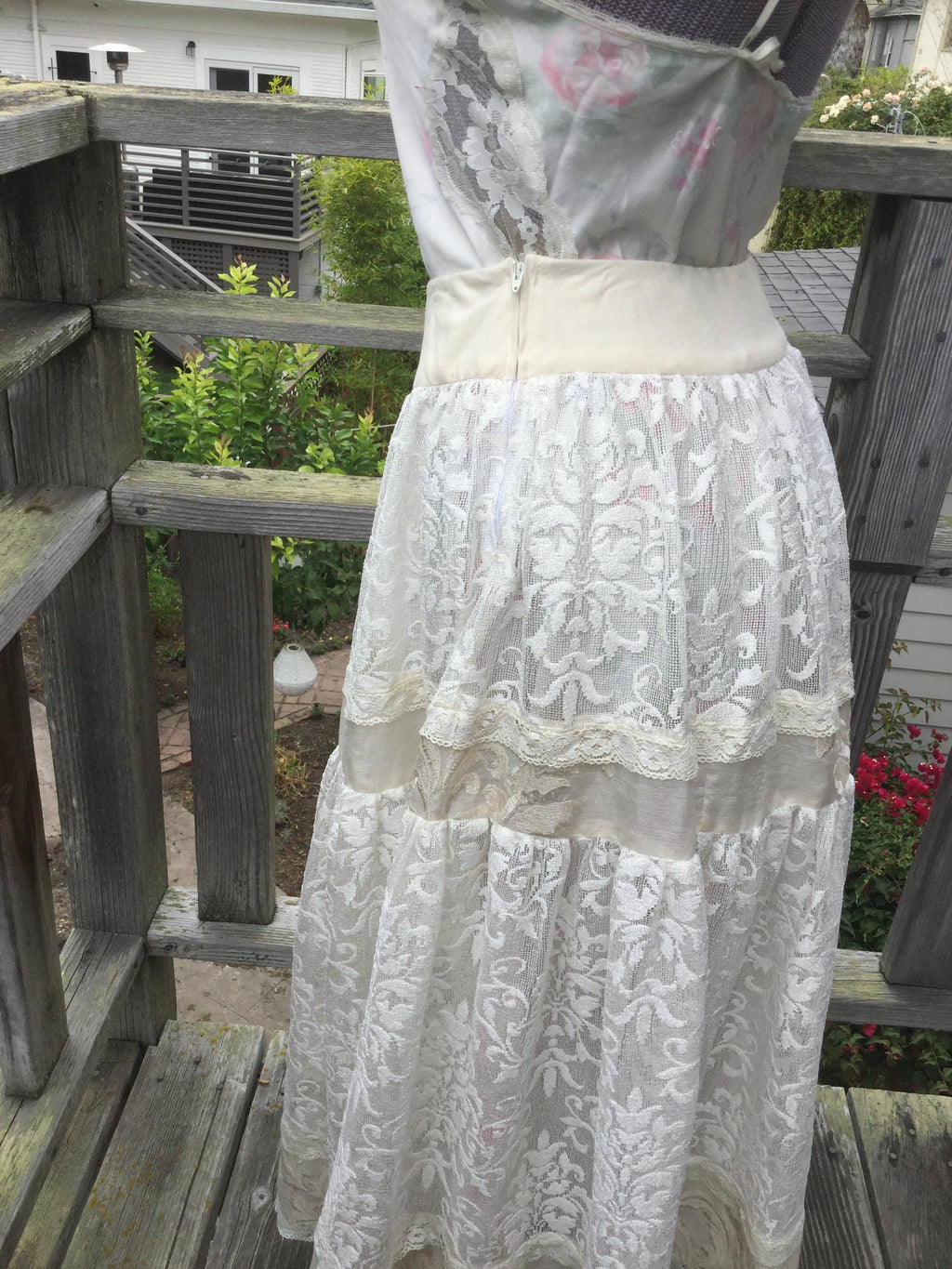 Cleo Beige Lace Tiered Maxi Skirt — view 6