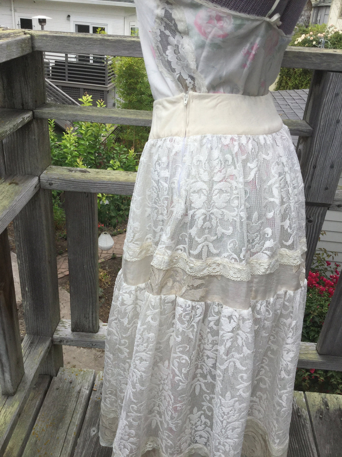 Cleo Beige Lace Tiered Maxi Skirt — view 6