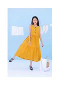 Thea Yellow Linen Smocked Maxi Dress — Brisa's Boutique