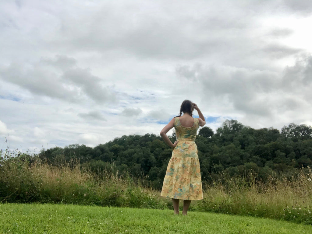Edie Green Cotton Tiered Midi Dress — view 2