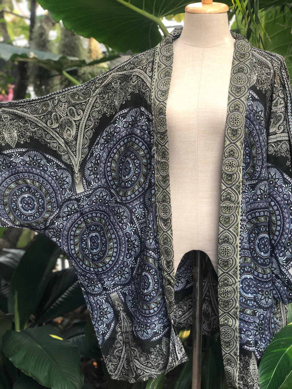 Halle Navy Cotton Kimono — view 2