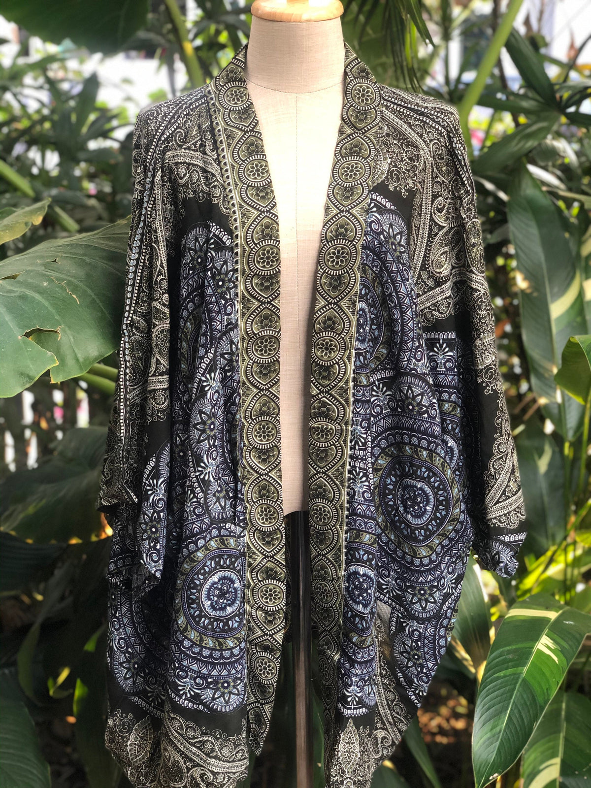 Halle Navy Cotton Kimono — view 5