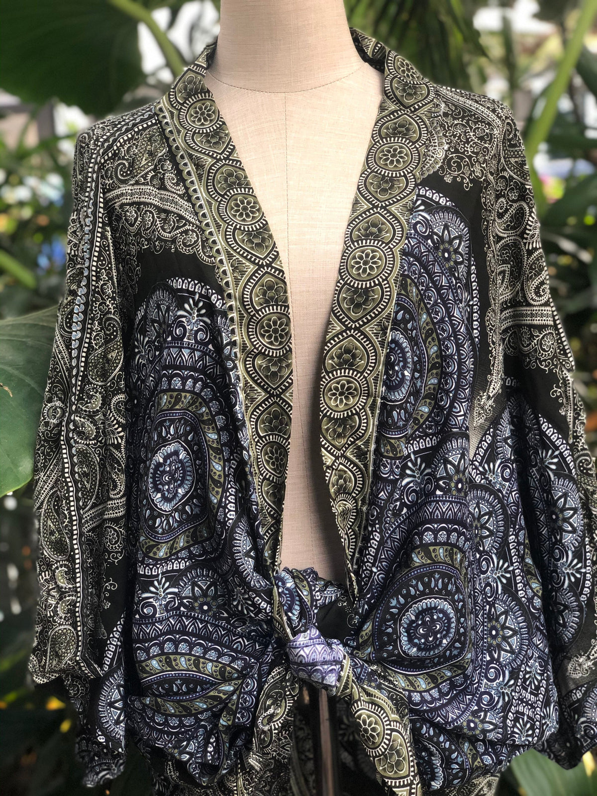 Halle Navy Cotton Kimono — view 3