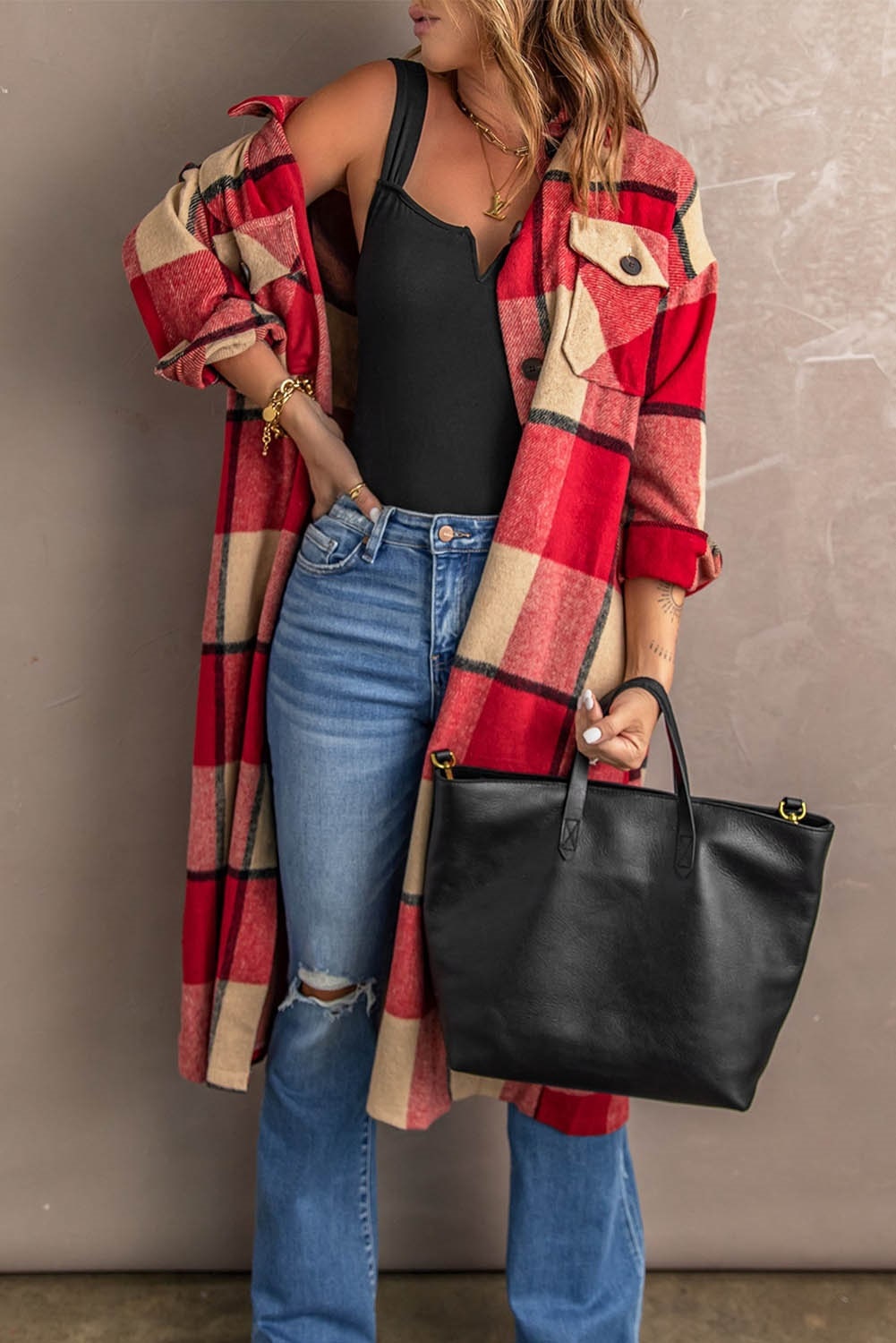 Odette Plaid Shacket — view 2