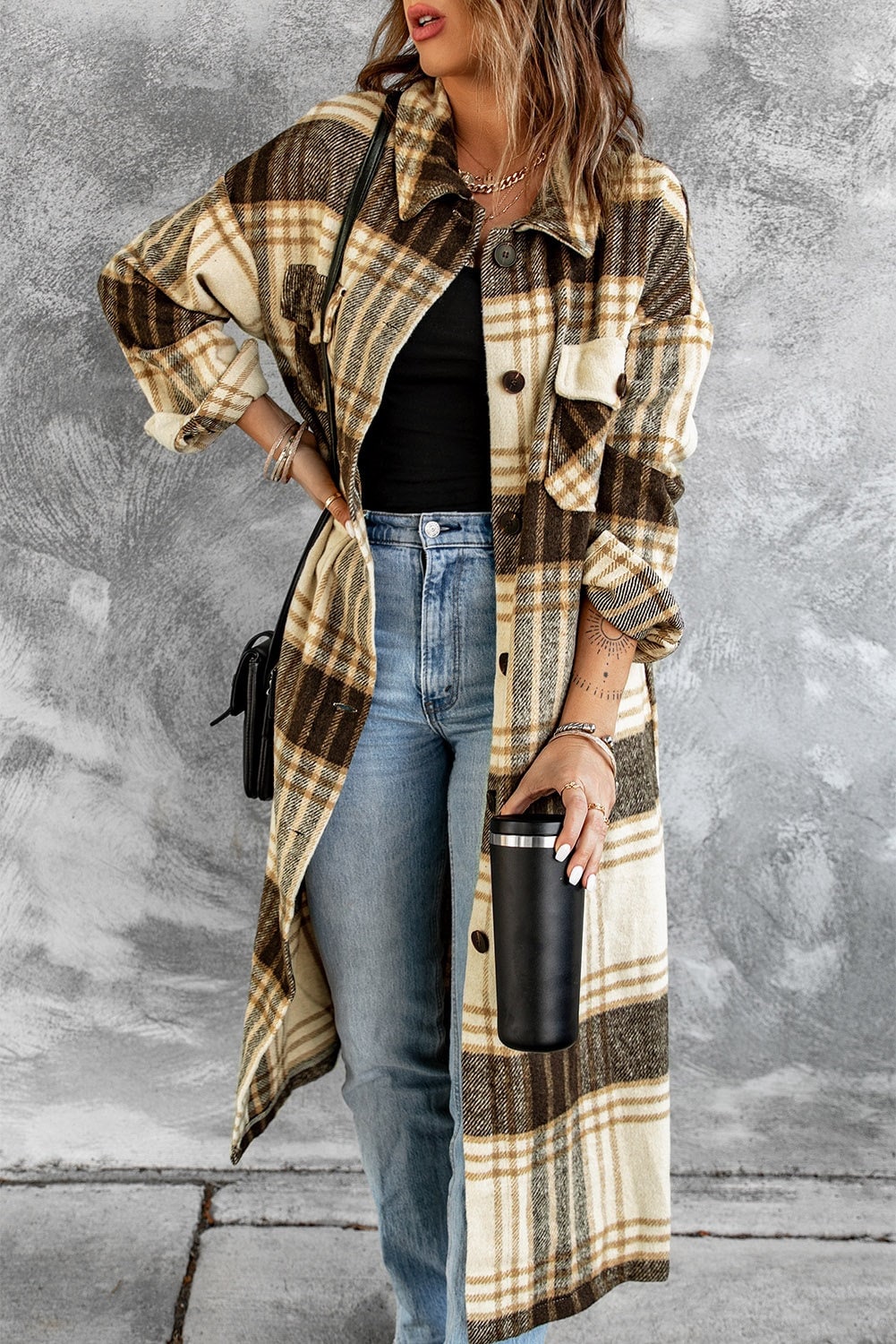 Odette Plaid Shacket — view 3