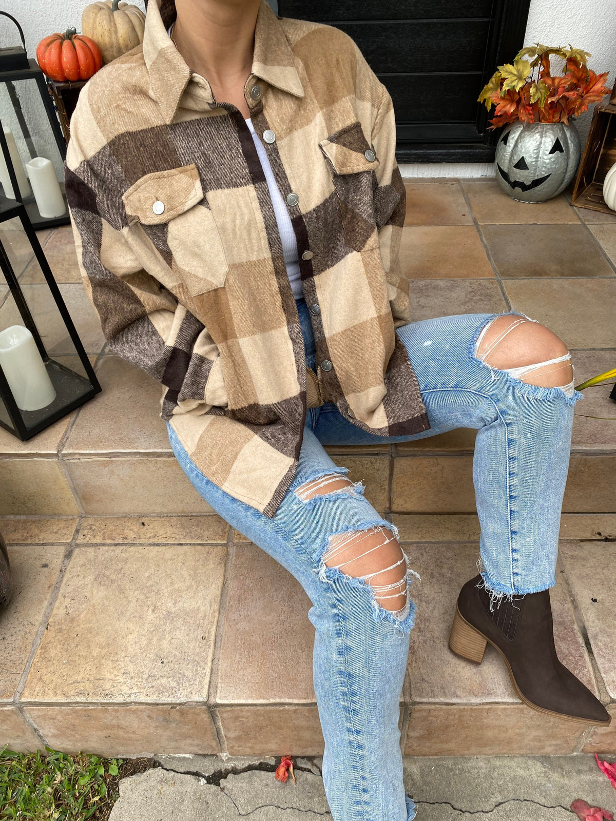 Mae Plaid Shacket — view 2