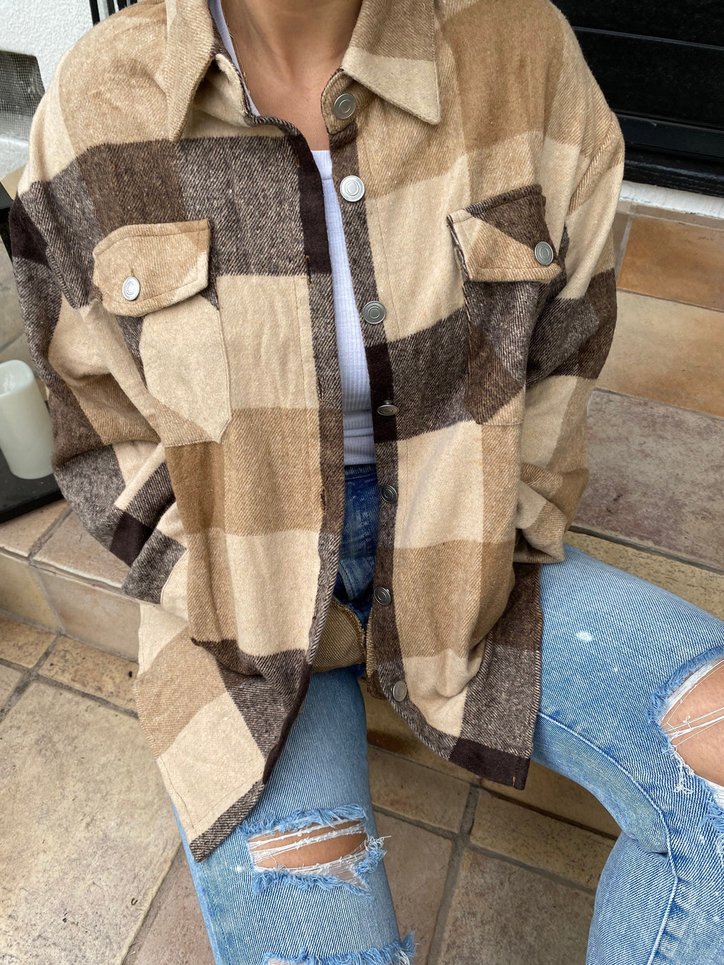 Mae Plaid Shacket — view 3