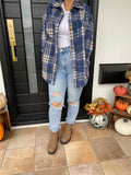Hattie Plaid Button-Down Shacket — Brisa's Boutique