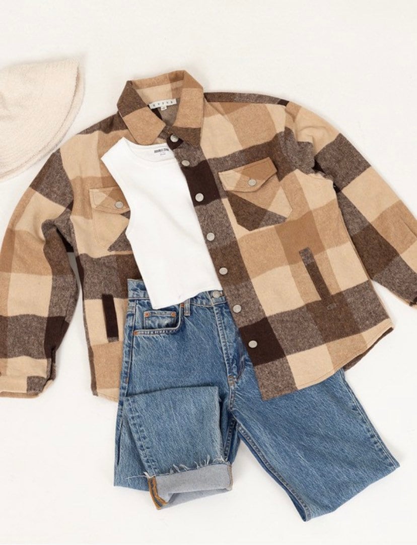 Mae Plaid Shacket — view 6