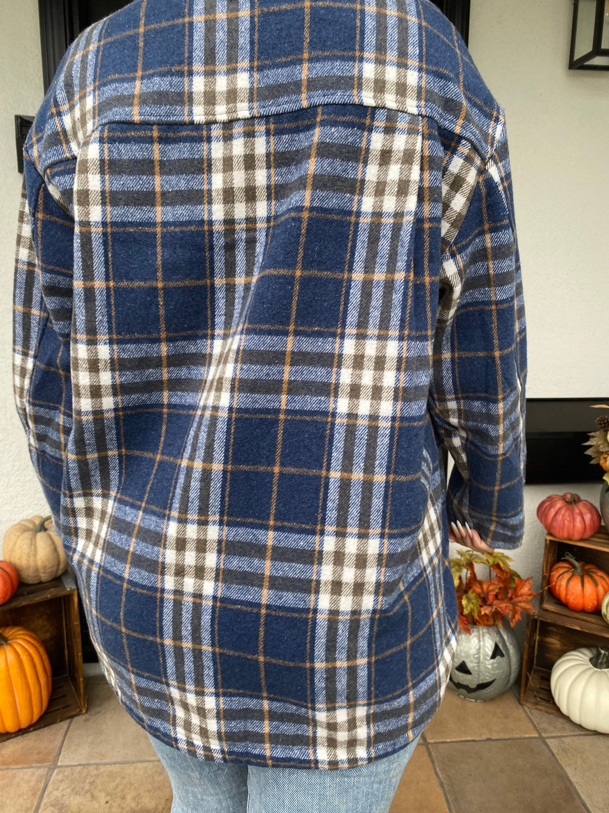 Hattie Plaid Button-Down Shacket — view 5
