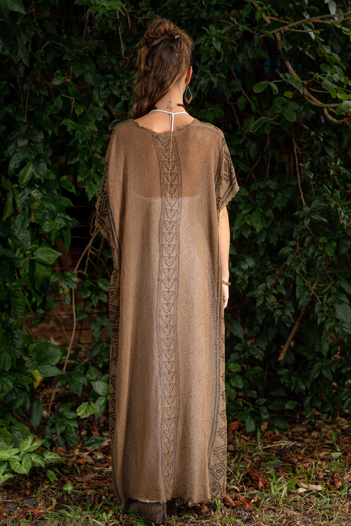 Uma Block-Print Cotton Kaftan Jacket — view 5