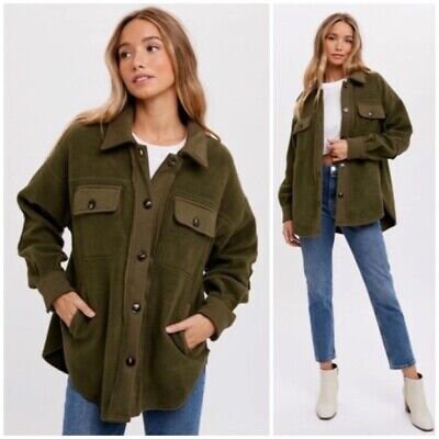 Dahlia Olive Shacket — Brisa's Boutique