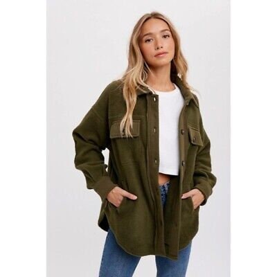 Dahlia Olive Shacket — view 4