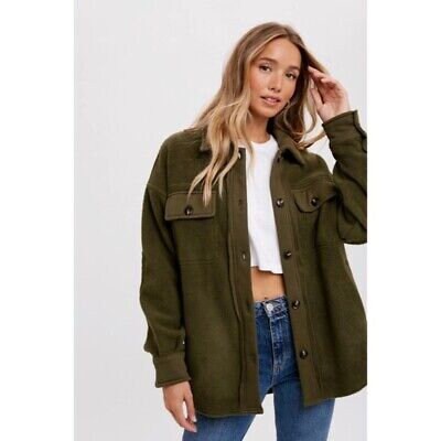 Dahlia Olive Shacket — Brisa's Boutique