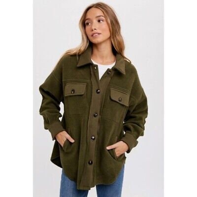 Dahlia Olive Shacket — view 3