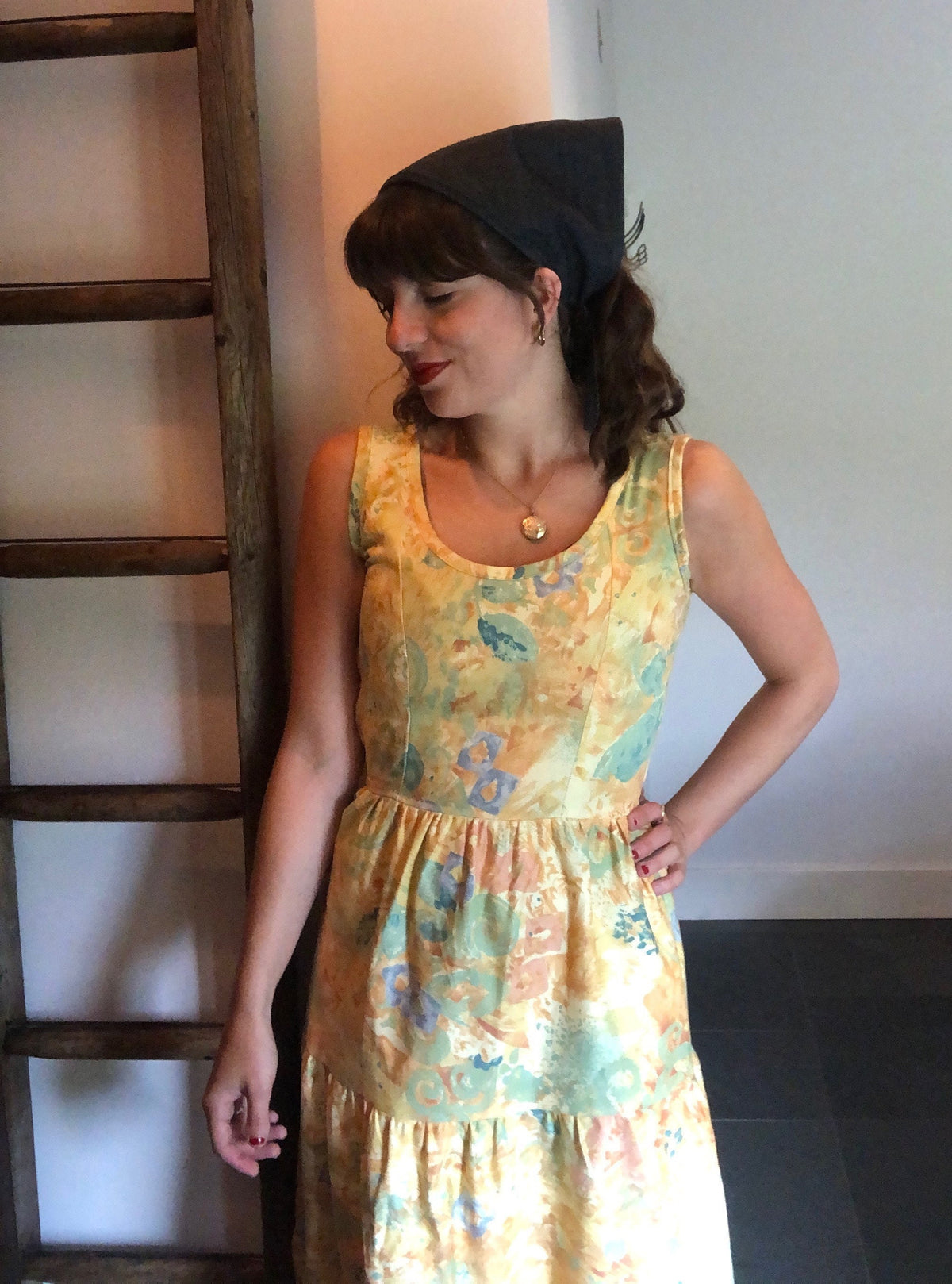 Edie Green Cotton Tiered Midi Dress — Brisa's Boutique