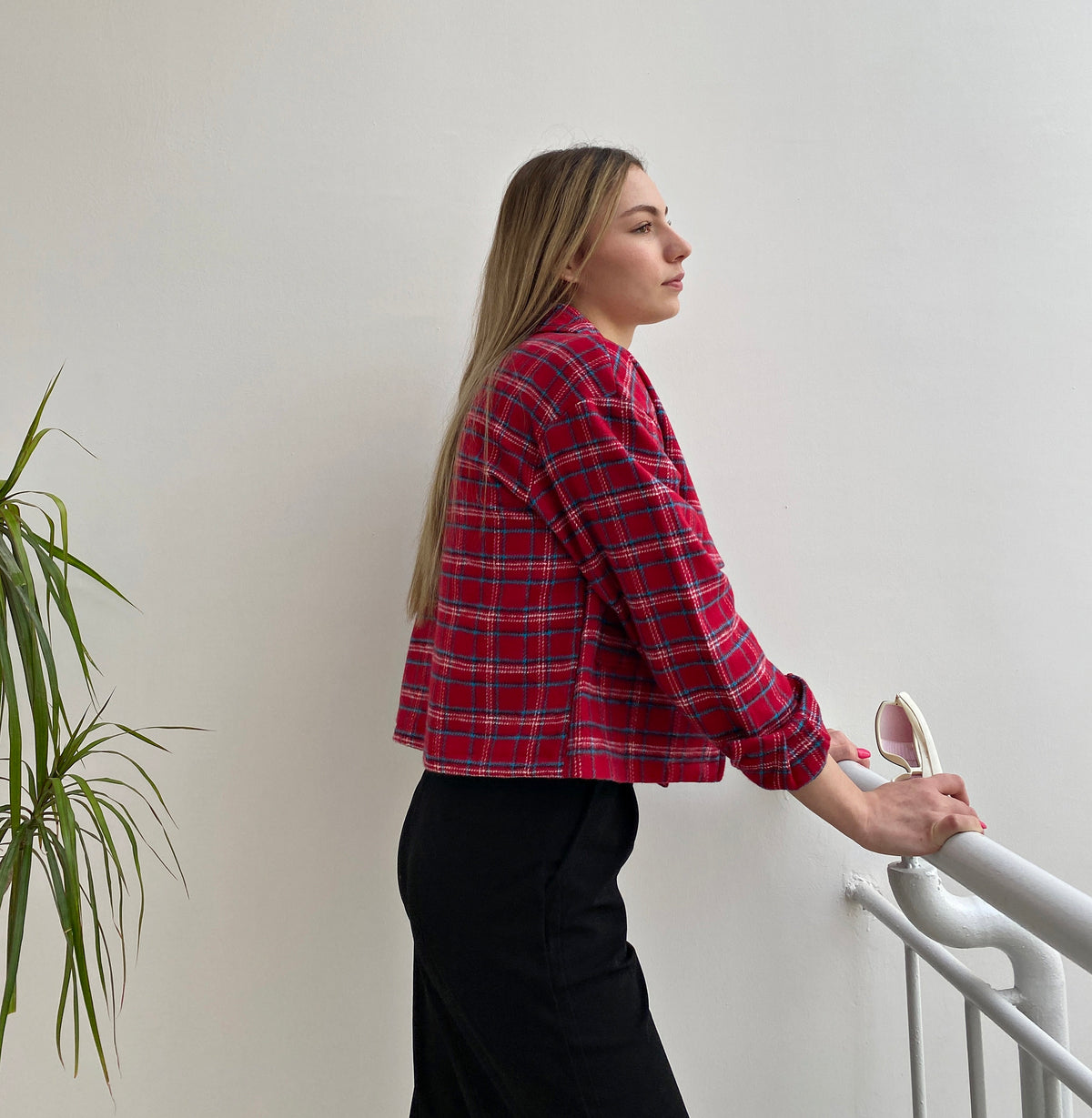 Yara Plaid Cropped Jacket — view 4