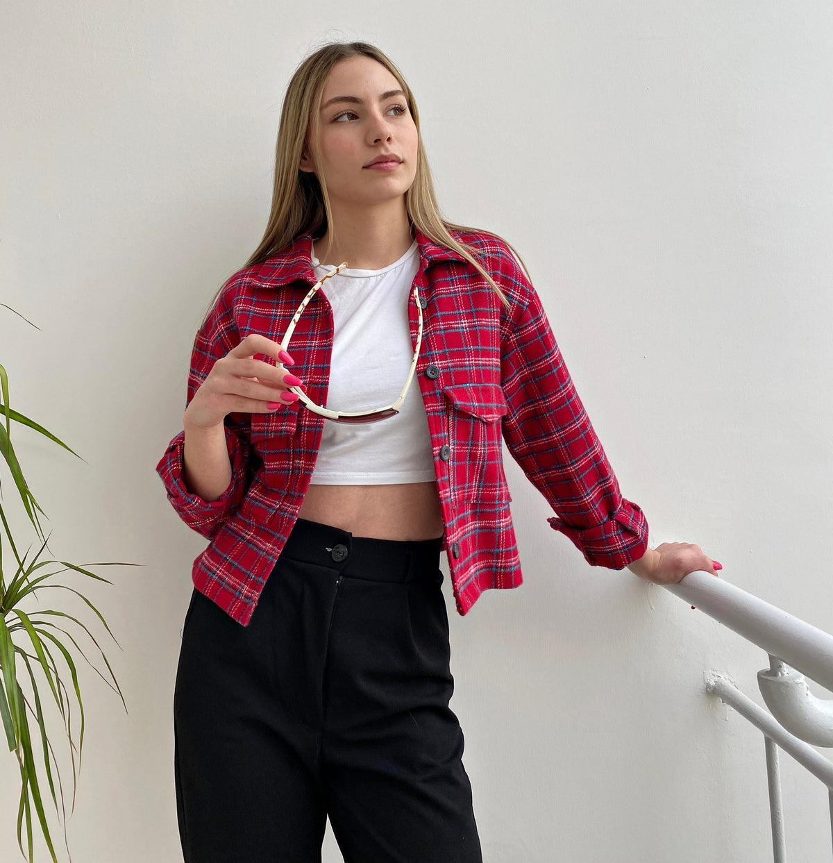 Yara Plaid Cropped Jacket — Brisa's Boutique