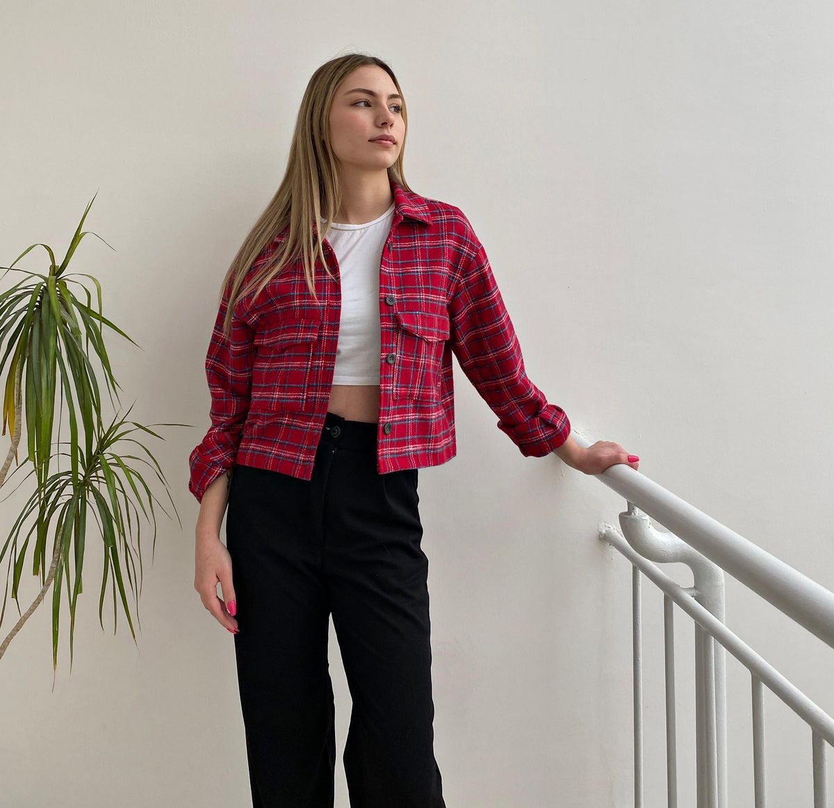 Yara Plaid Cropped Jacket — view 2