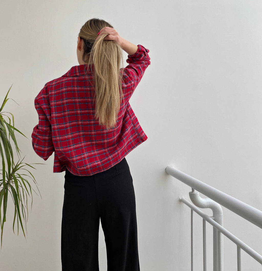 Yara Plaid Cropped Jacket — view 6