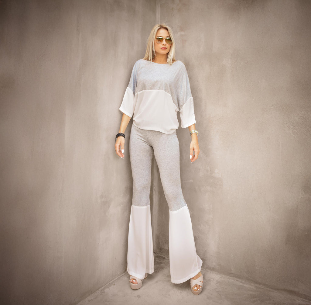 Blair Beige Knit Wide-Leg Pants — view 2