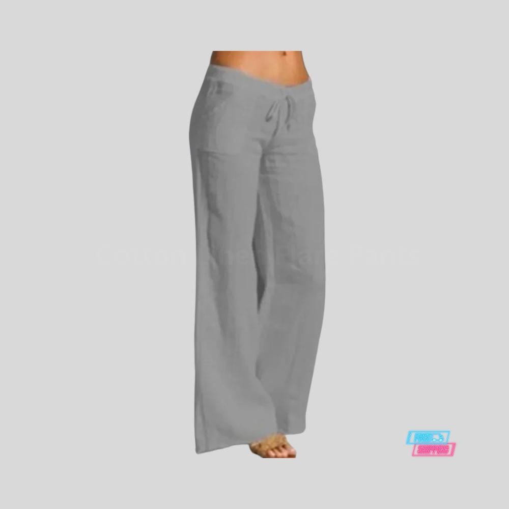 Marlo Ivory Linen High-Waist Pants — view 3
