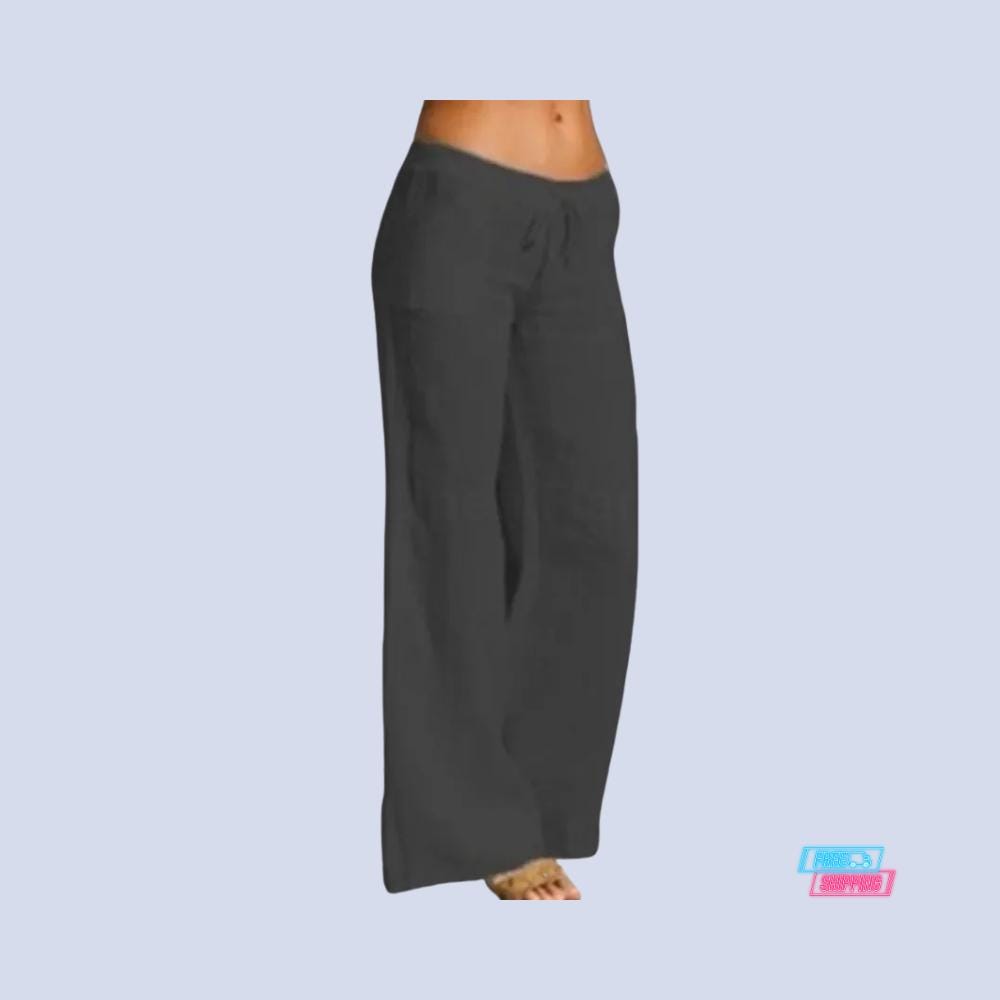 Marlo Ivory Linen High-Waist Pants — view 5