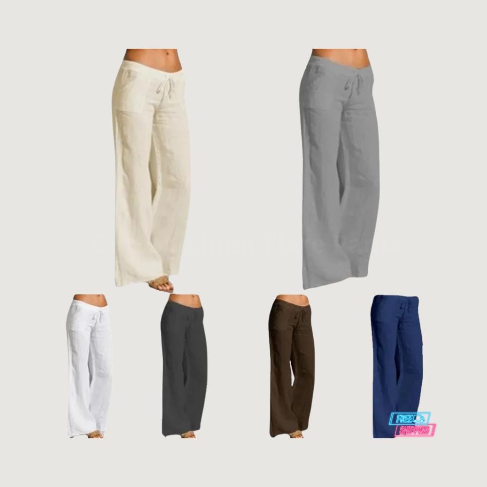 Marlo Ivory Linen High-Waist Pants — view 4