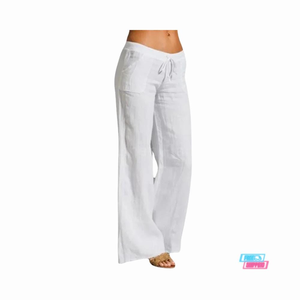 Marlo Ivory Linen High-Waist Pants — Brisa's Boutique