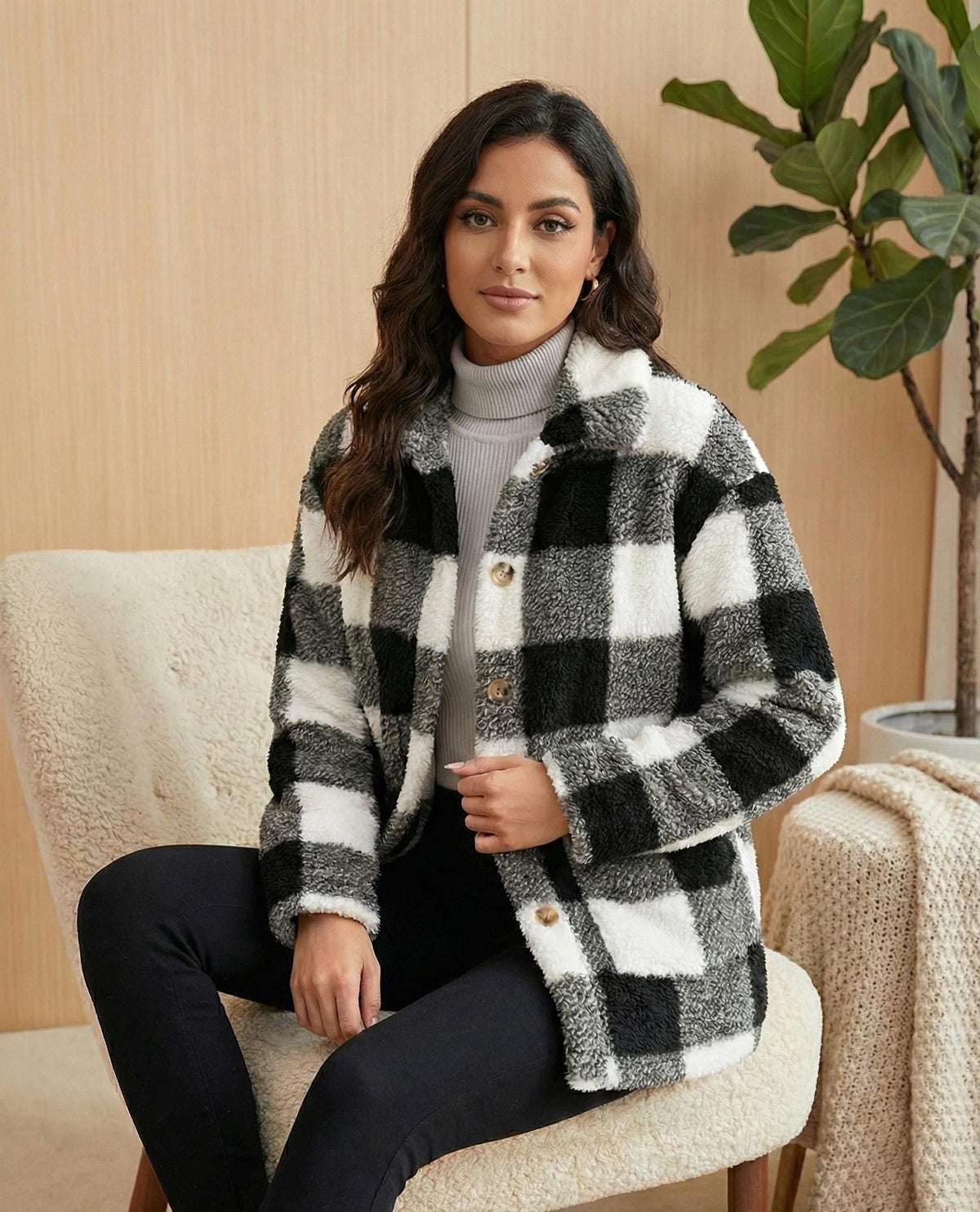 Tessa Plaid Button-Down Shacket — view 5