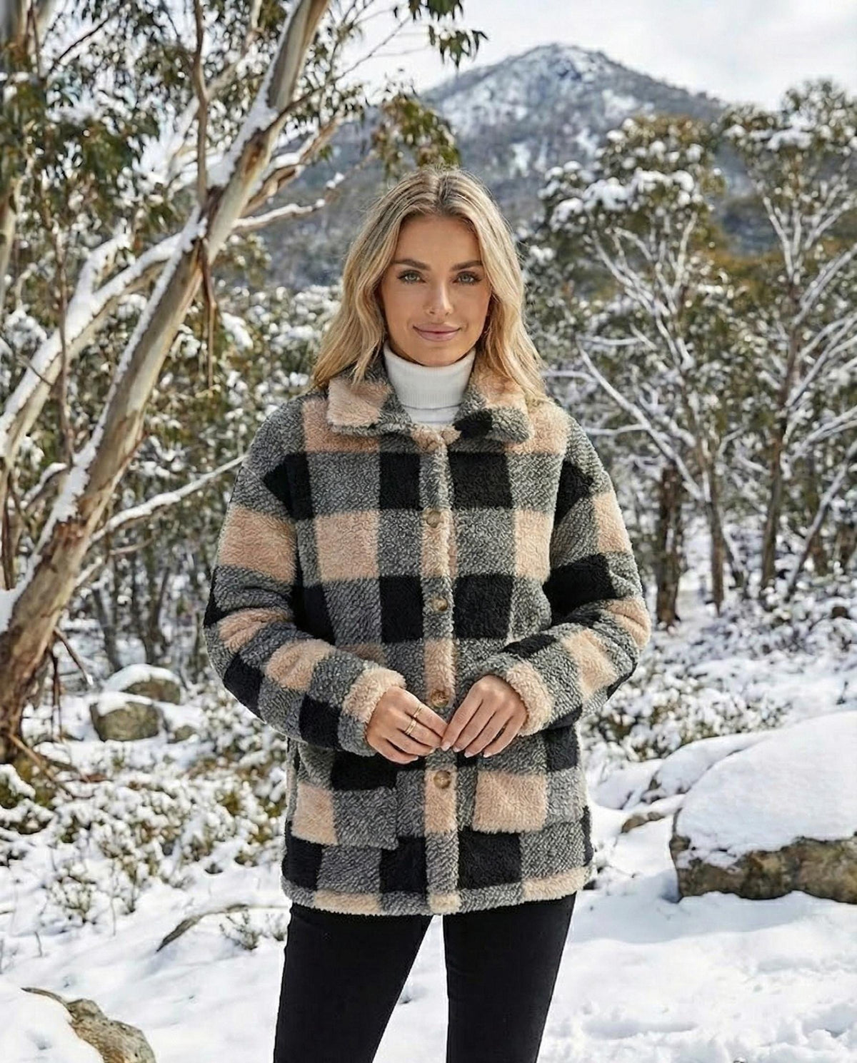 Tessa Plaid Button-Down Shacket — view 3