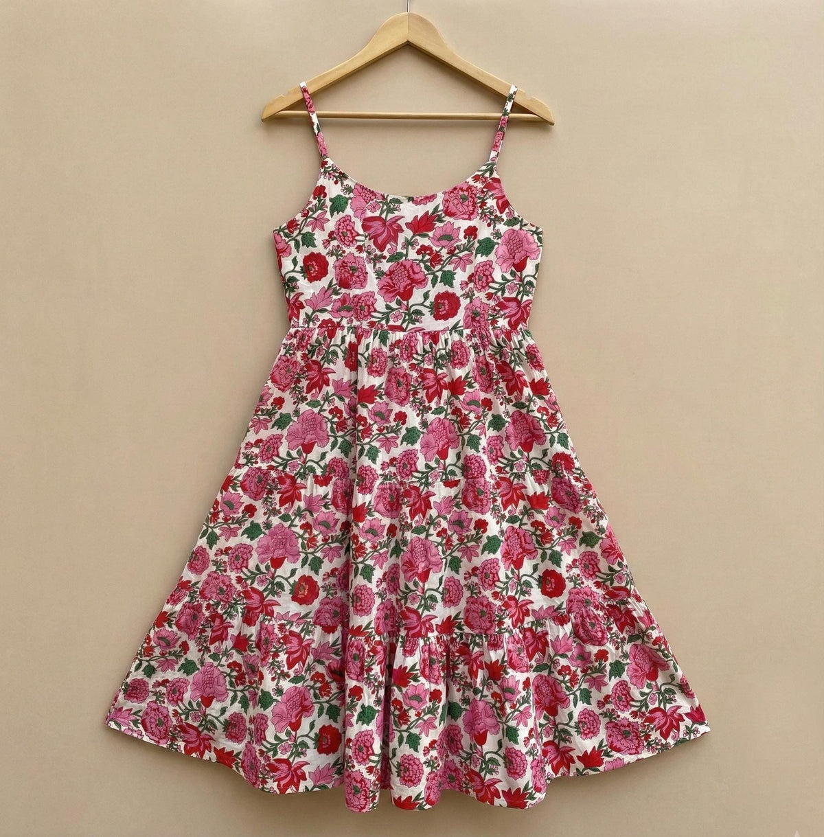 Paloma Multicolor Cotton Tiered Midi Dress — Brisa's Boutique