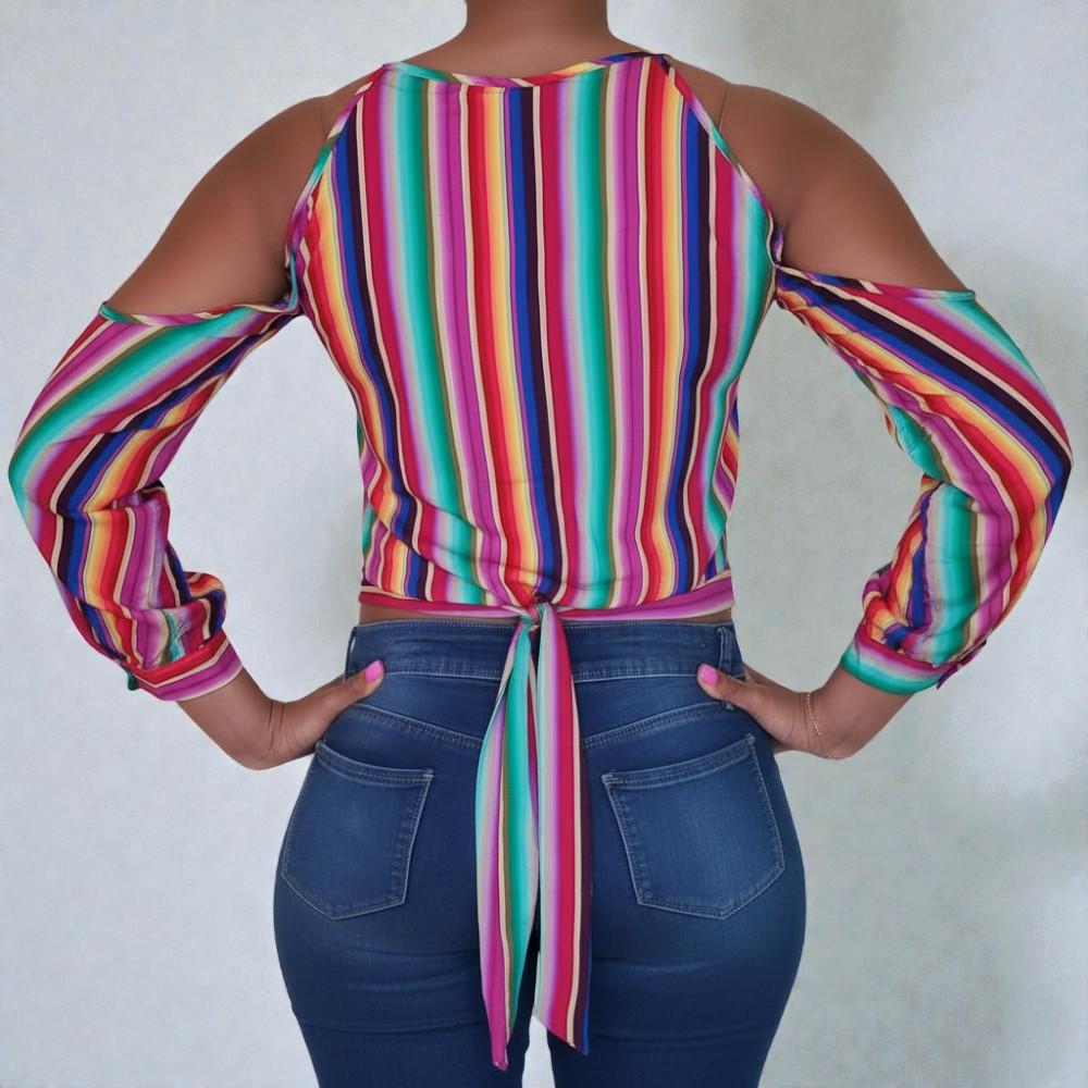 Hope Striped Knit Blouse — view 3