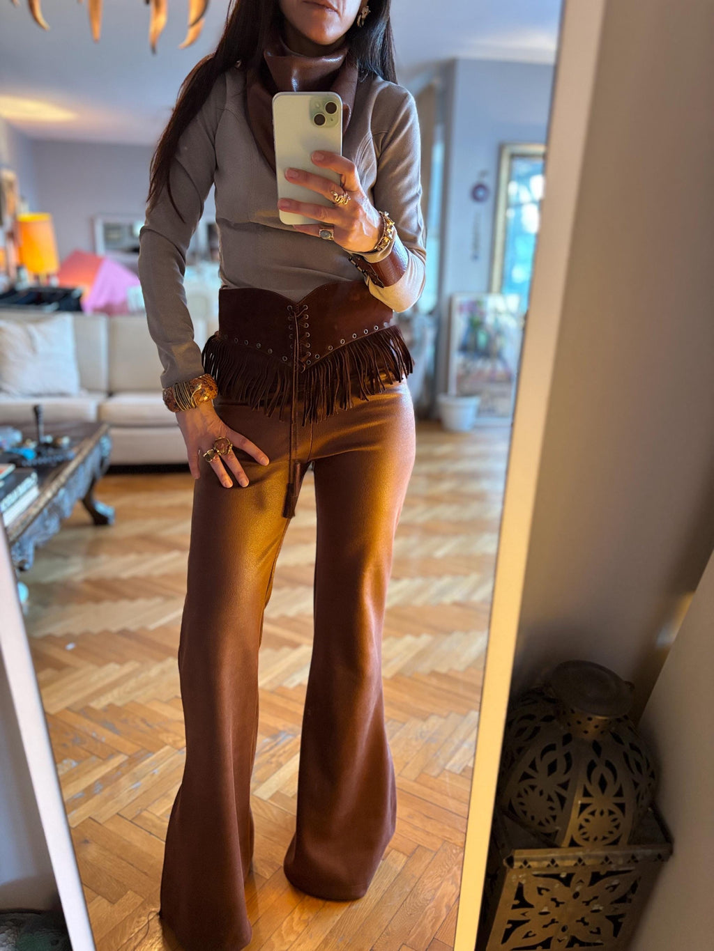 Anya Brown Wide-Leg Pants — view 5