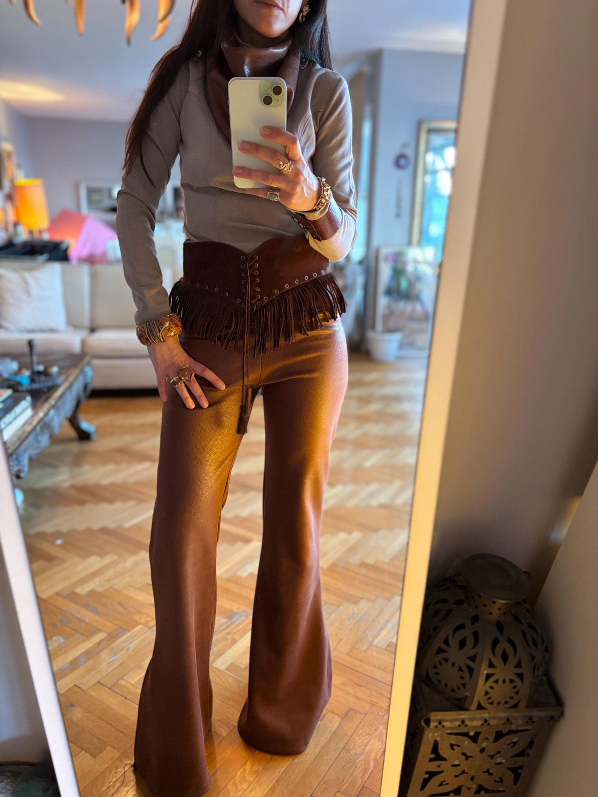 Anya Brown Wide-Leg Pants — view 5