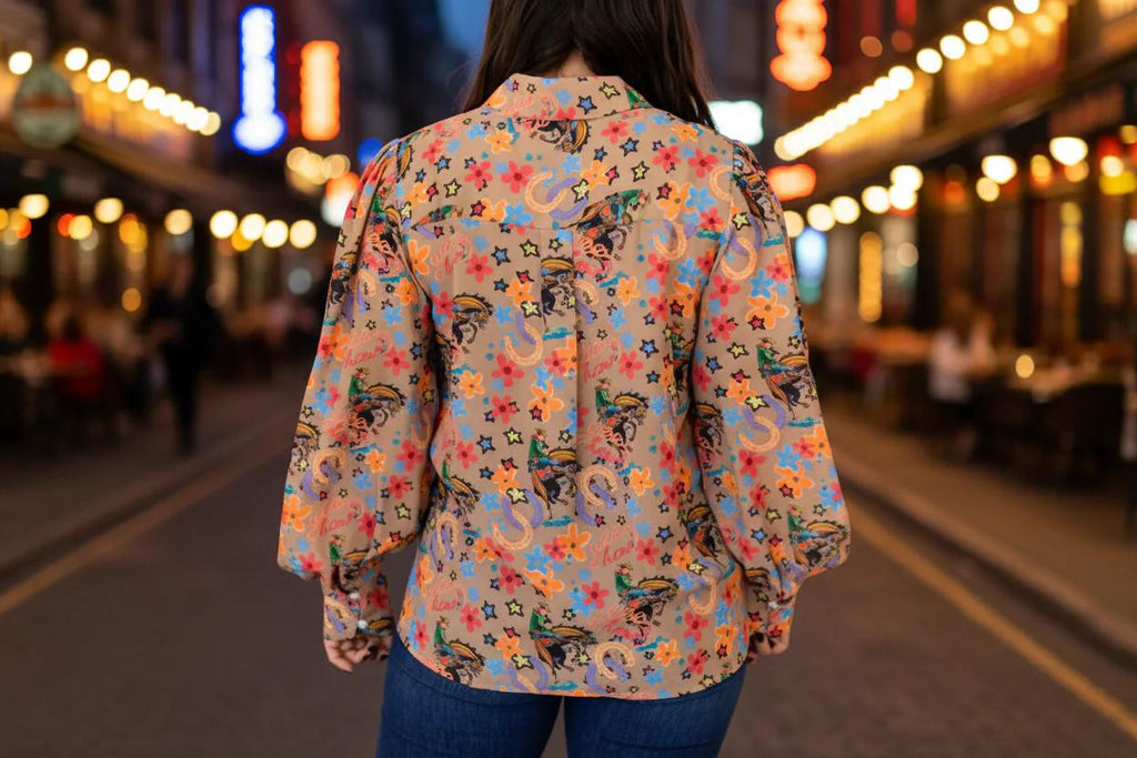 Ava Floral Button-Down Blouse — view 3