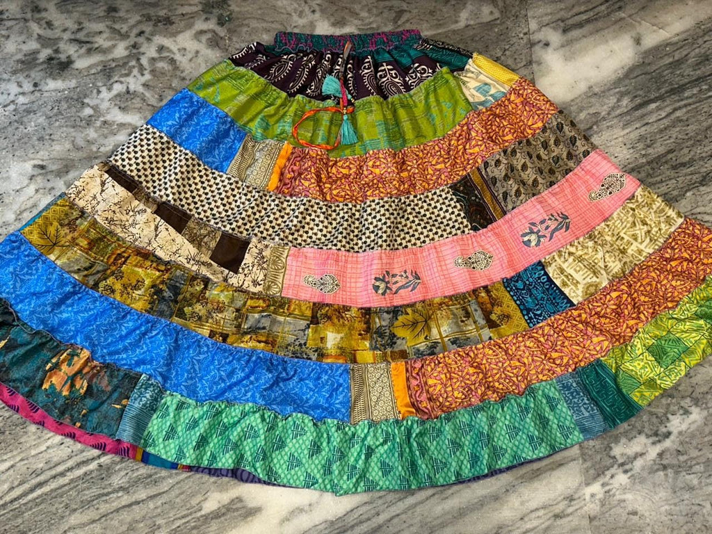 Opal Multicolor Tiered Maxi Skirt — view 4
