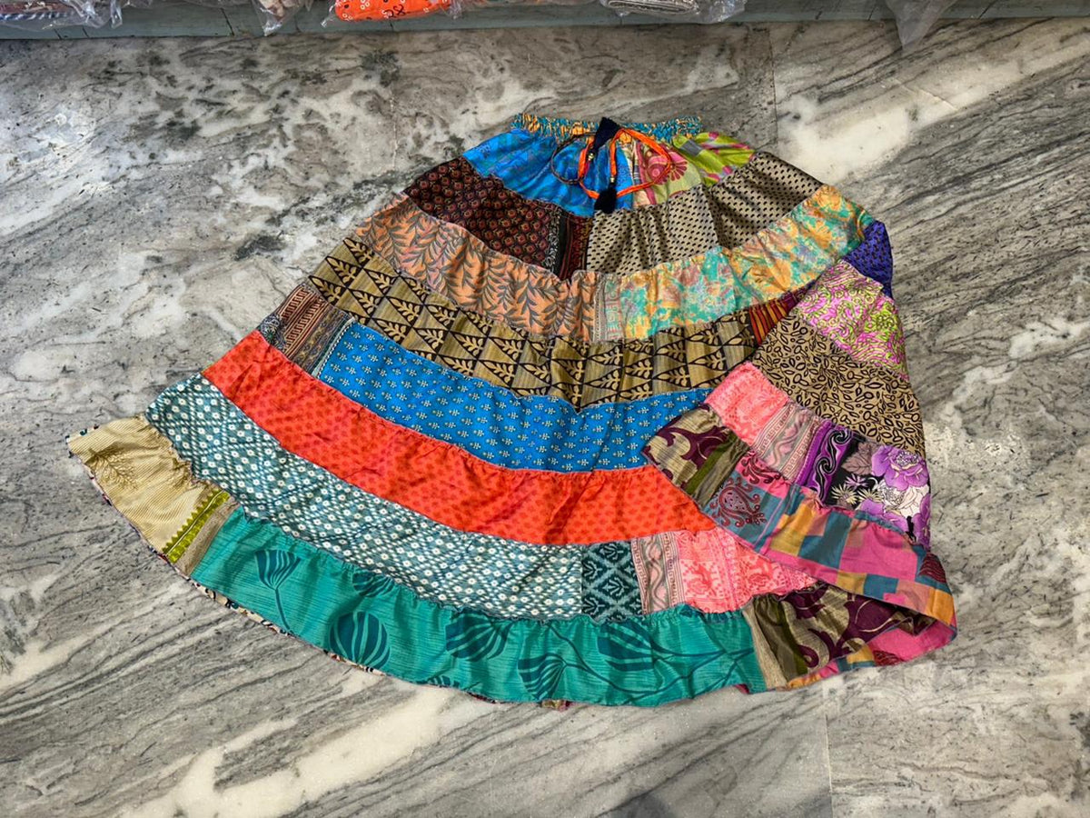 Helena Multicolor Tiered Maxi Skirt — view 3