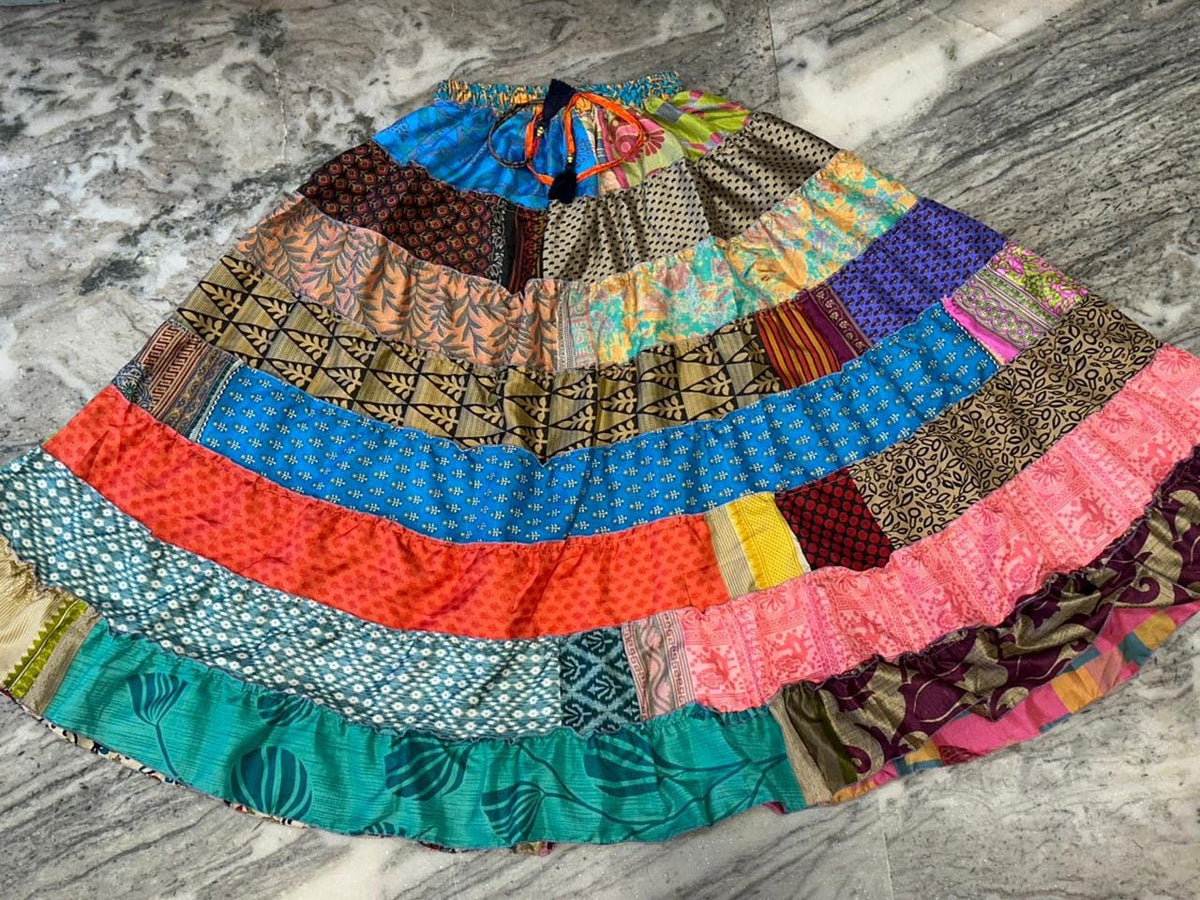 Helena Multicolor Tiered Maxi Skirt — view 4