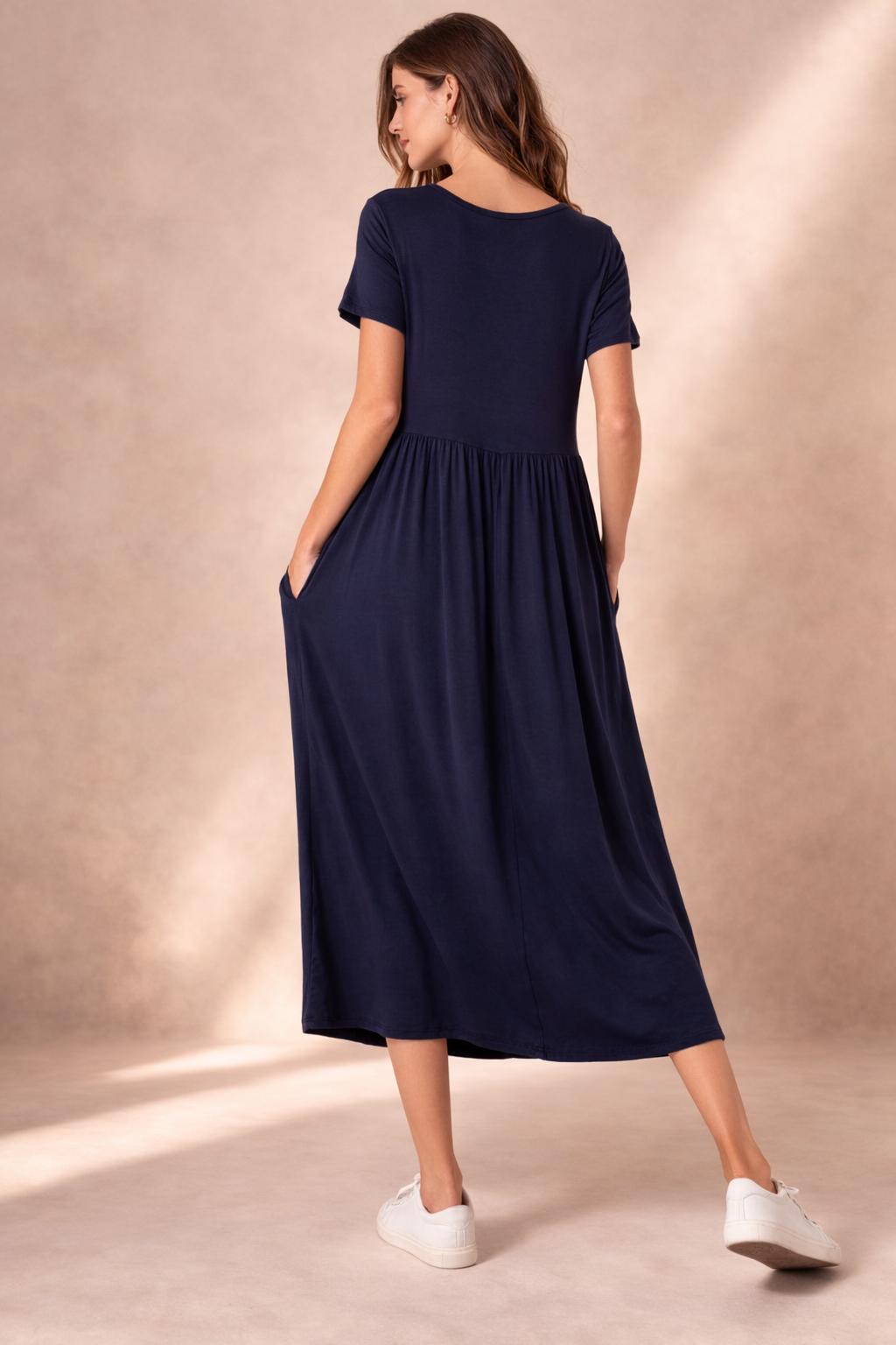 Kit Navy Tiered Midi Dress — view 2