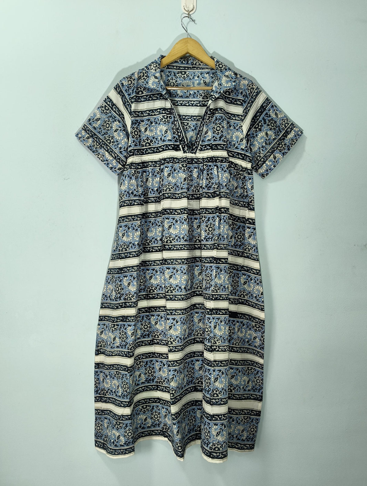 Trixie Floral Cotton Tiered Midi Dress — view 2