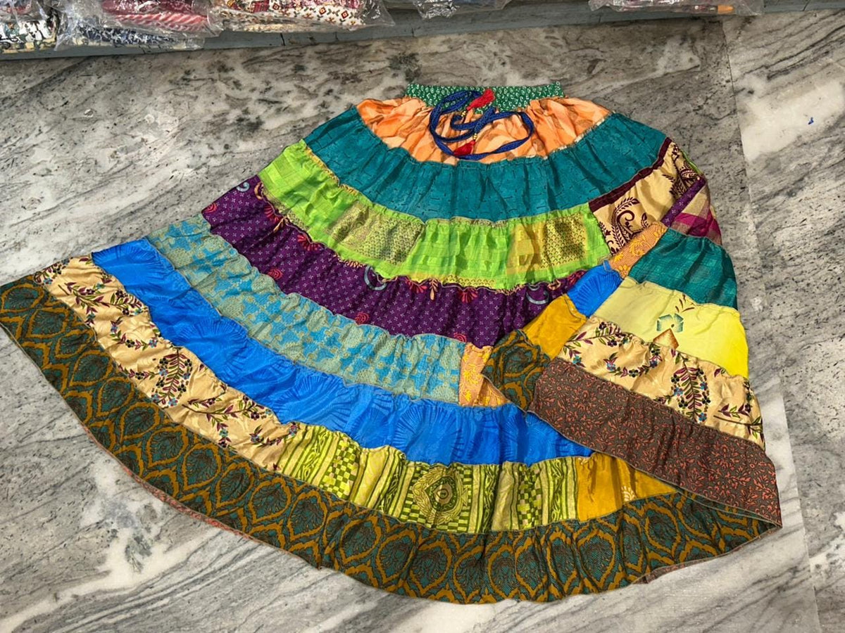 Sadie Multicolor Tiered Maxi Skirt — view 3
