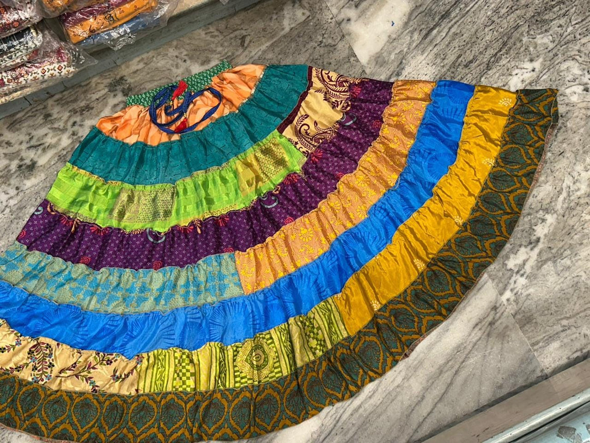 Sadie Multicolor Tiered Maxi Skirt — view 5