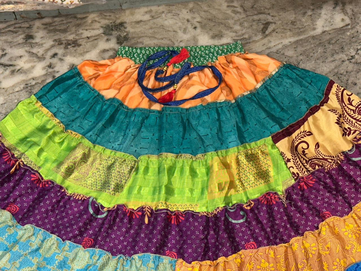 Sadie Multicolor Tiered Maxi Skirt — view 2
