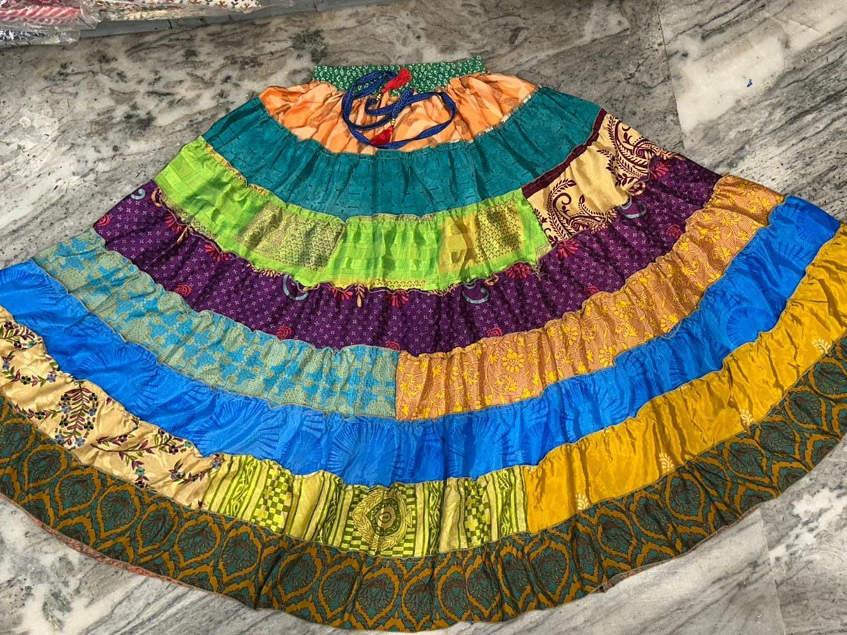 Sadie Multicolor Tiered Maxi Skirt — view 4