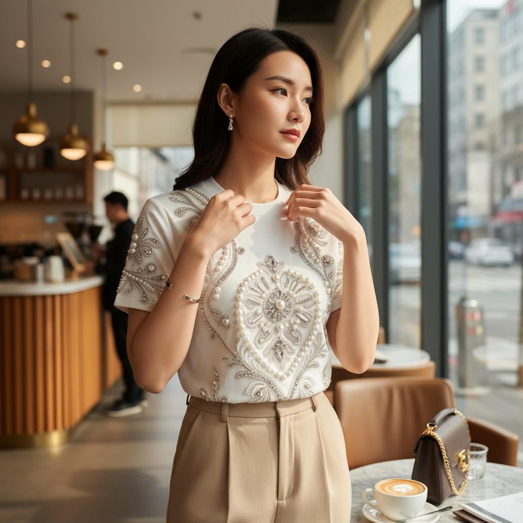 Juno White Embroidered Top — view 4