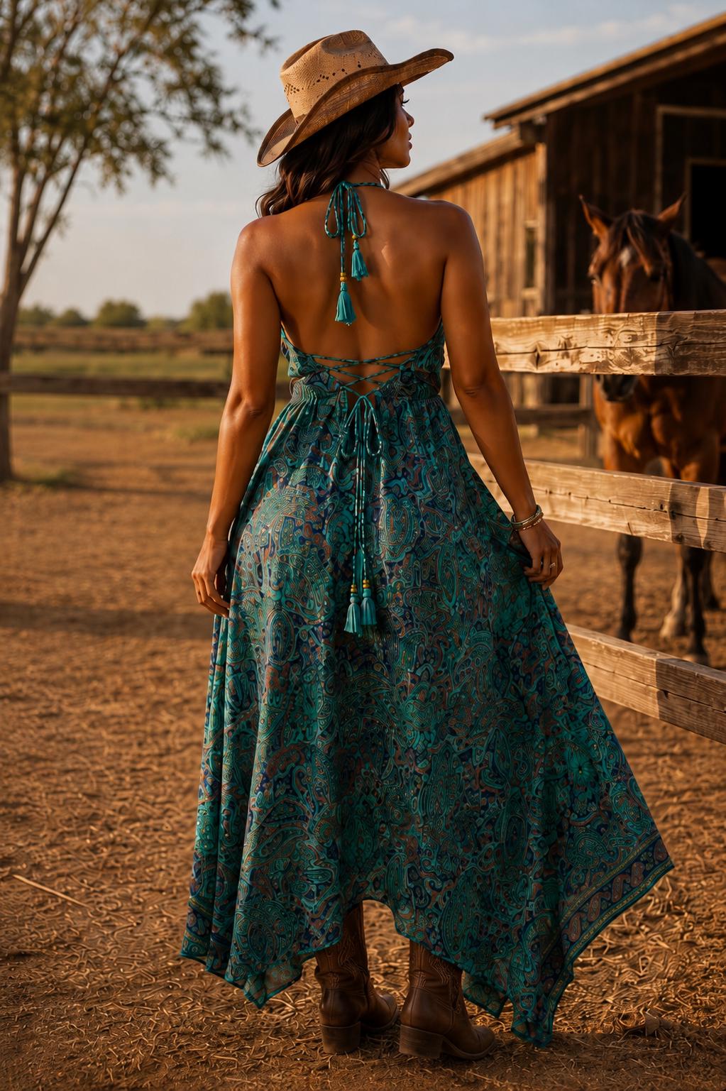 Rae Teal Midi Dress — view 4