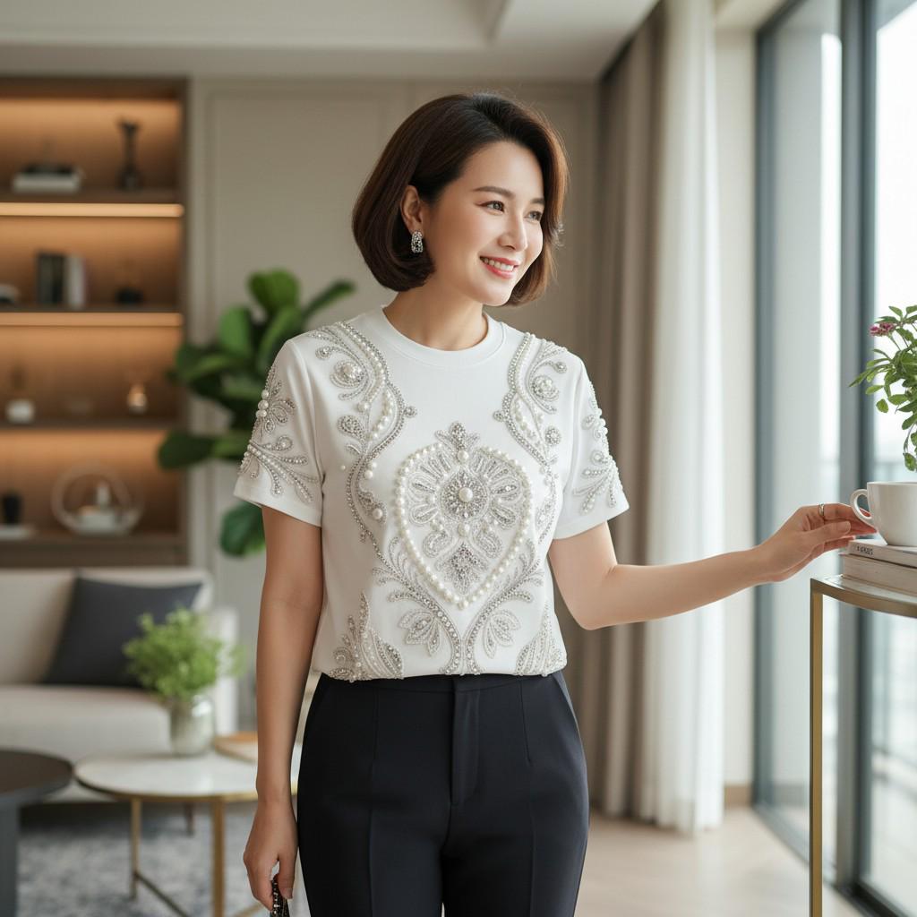 Juno White Embroidered Top — view 6