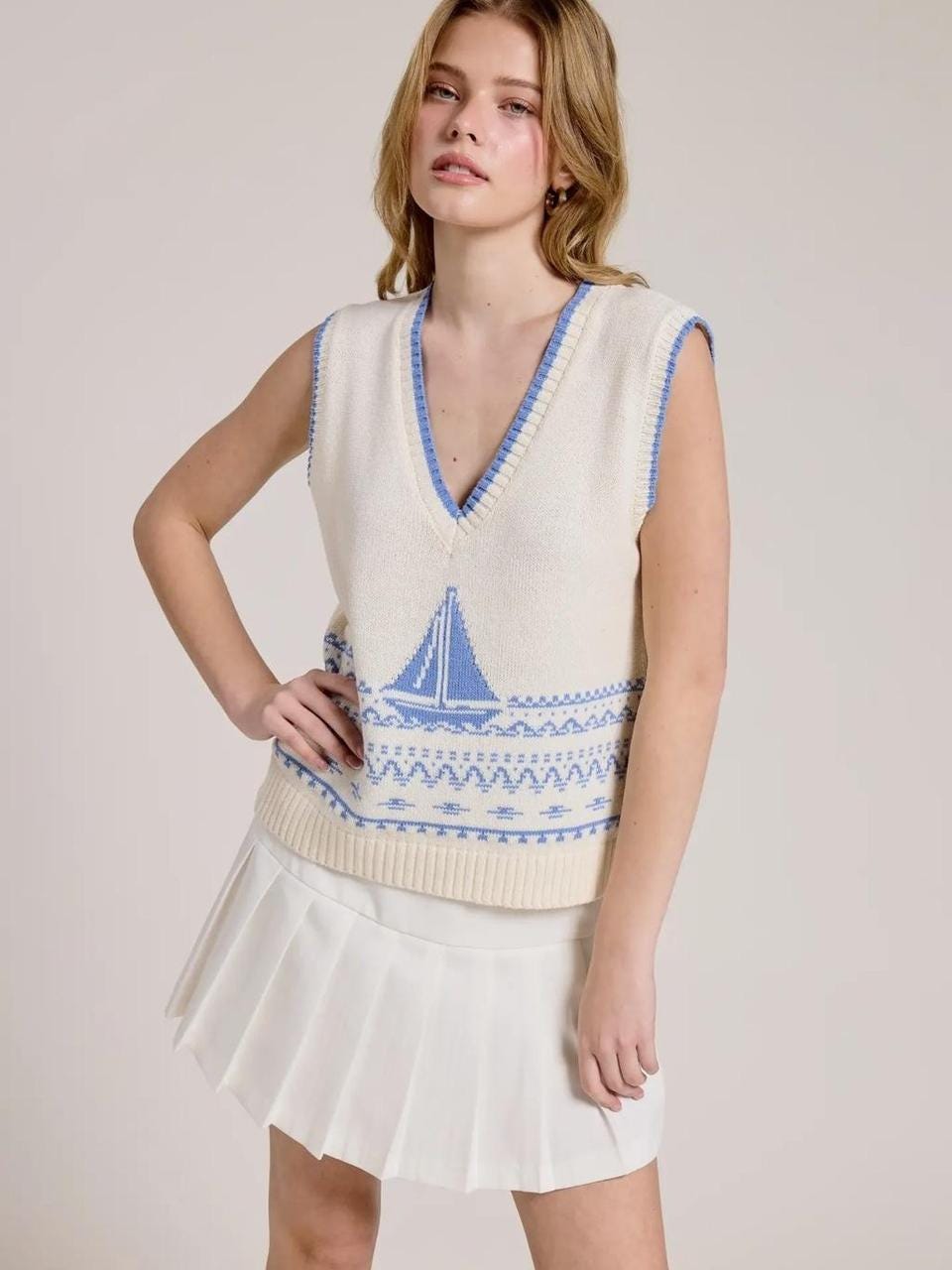 Nora White Knit Top — Brisa's Boutique