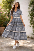 Trixie Floral Cotton Tiered Midi Dress — Brisa's Boutique